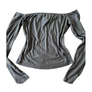 Mossimo Supply Co. Charcoal Off-Shoulder Blouse Women's XS